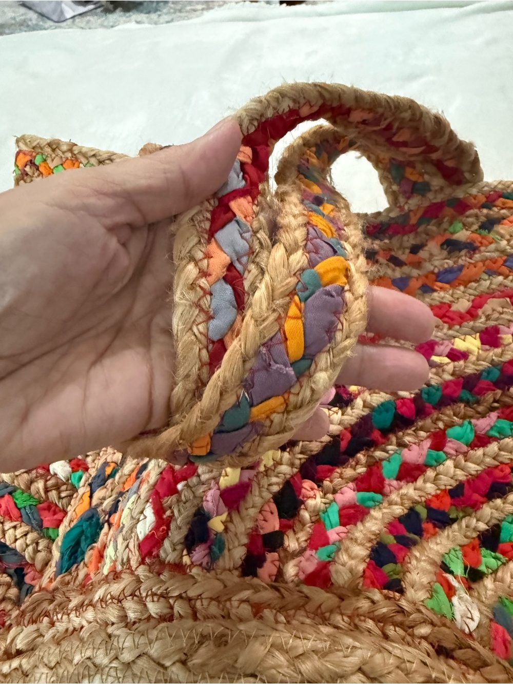 Artisan Free Spirit Boho Hippie Ethnic people jute handmade woven tote bag NWOT - Picture 3 of 4